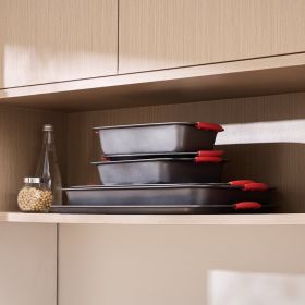 6-Piece Nonstick Carbon Steel Bakeware Set With Silicone Handle