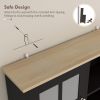 Freestanding Pantry Storage Cabinet, 72", Glass Doors and Adjustable Shelves, Black