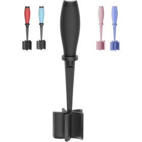 Heat Resistant Meat Chopper & Ground Beef Masher - 5-Blade Non-Scratch Nylon Utensil Black