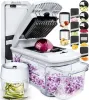 14-in-1 Vegetable Chopper and Spiralizer Food Chopper with Container, Cutter, Onion Dicer, All-in-One Prep Tool