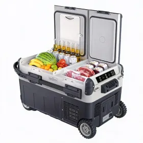 6.6 GAL Dual Zone Portable Car Refrigerator Freezer Compressor, Car & Home