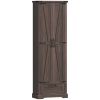 71" Pantry Cabinet, Adjustable Shelves, Barn Doors and Drawer, Brown