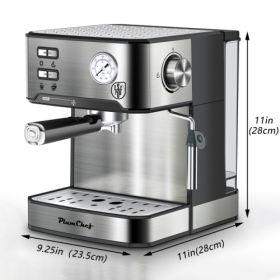 20 Bar Professional Espresso Machine With Milk Frother, Single & Double Shot, ESE Pod Compatible, Pressure Display, Removable Water Tank For Cappuccin