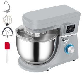 Stand Mixer, 660W Electric Dough Mixer with 6 Speeds, LCD Screen, Timing, Tilt-Head Food Mixer, 7.4 Qt Stainless Steel Bowl, Dough Hook, Flat Beater