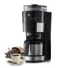 8 Cup Programmable Coffee Machine, Grind and Brew Coffee Maker, 24-Hour Timer for Auto Brew, Reusable Filter