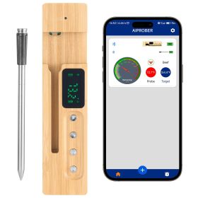 Wireless Bluetooth Meat Thermometer, 500 ft Range, Real-Time Monitoring, IP68 Waterproof Design