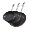 Aluminum Fry Pans, 3 Piece (8, 10, 12 in), Nonstick Ceramic Heavy-Duty Skillets with Heat-Resistant Handle