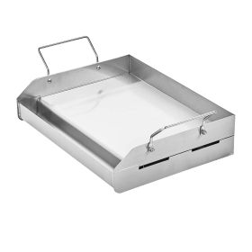 Stainless Steel Griddle, 17x13" Universal Flat Top Rectangular Plate, Gas Grill Griddle