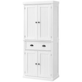 72" Kitchen Cabinet, Pantry Storage Cabinet with Doors and Shelves