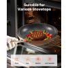 Aluminum Fry Pans, 3 Piece (8, 10, 12 in), Nonstick Ceramic Heavy-Duty Skillets with Heat-Resistant Handle
