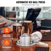 2.4" Ice Ball Press Kit, Aircraft Alum Alloy, Ice Block Mold, Large Mat, Tong, Drip Tray, One Glass