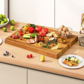 Teak Wood Cutting Board, Extra Large 24-Inch, Reversible, Handle