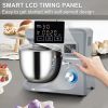 Stand Mixer, 660W Electric Dough Mixer with 6 Speeds, LCD Screen, Timing, Tilt-Head Food Mixer, 7.4 Qt Stainless Steel Bowl, Dough Hook, Flat Beater