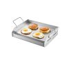 Stainless Steel Griddle, 17x13" Universal Flat Top Rectangular Plate, Gas Grill Griddle