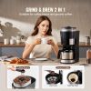 8 Cup Programmable Coffee Machine, Grind and Brew Coffee Maker, 24-Hour Timer for Auto Brew, Reusable Filter