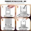 2.4" Ice Ball Press Kit, Aircraft Alum Alloy, Ice Block Mold, Large Mat, Tong, Drip Tray, One Glass
