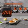 16.5" x 11" Portable Tempered Glass Heating Tray with Temperature Range (149-194 degrees F), Perfect for Dinner, Catering, Parties
