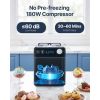 Upright Automatic Ice Cream Maker with Built-in Compressor, 2 Quart, No Pre-freezing Fruit Yogurt Machine, Stainless Steel Electric Sorbet Maker