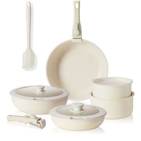 12-Piece Granite Non-Stick Pots and Pans Kitchen Cookware Set