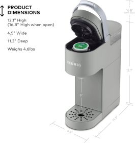 Keurig Single Serve K-Cup Pod Coffee Maker, 6 to 12oz Brew size, with Cord Storage, Perfect for Small Spaces, Studio Gray