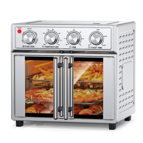 29.5 QT Multifunction Air Fryer Convection Toaster Oven, French Door, 1700W (Option: AFJ26AStainless)