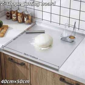 Stainless Steel Cutting Board With Lip For Kitchen Chopping Boards For Countertop Large Metal Cutting Board Over Sink Suitable For Meat Fruits Vegetab (Option: 40X50CM)