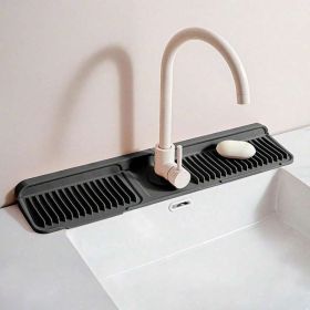 1pc Silicone Countertop Mat, Heat Resistant, Non Slip, Easy Clean Kitchen Accessory (Option: 23 x 5.5-NY black)
