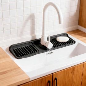 1pc Silicone Countertop Mat, Heat Resistant, Non Slip, Easy Clean Kitchen Accessory (Option: 17 x 5.5-NY black)