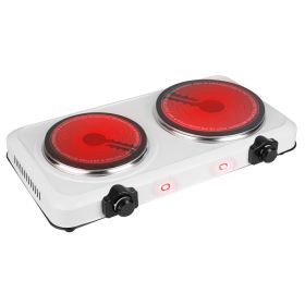 2000W Electric Infrared Dual Burner Portable Heating Hot Plate (Option: White)