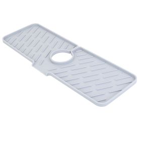 1Pc Silicone Faucet Splash Guard Drain Mat & Drying Pad (Option: Grey)