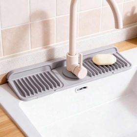 1pc Silicone Countertop Mat, Heat Resistant, Non Slip, Easy Clean Kitchen Accessory (Option: 17 x 5.5-NY Gray)
